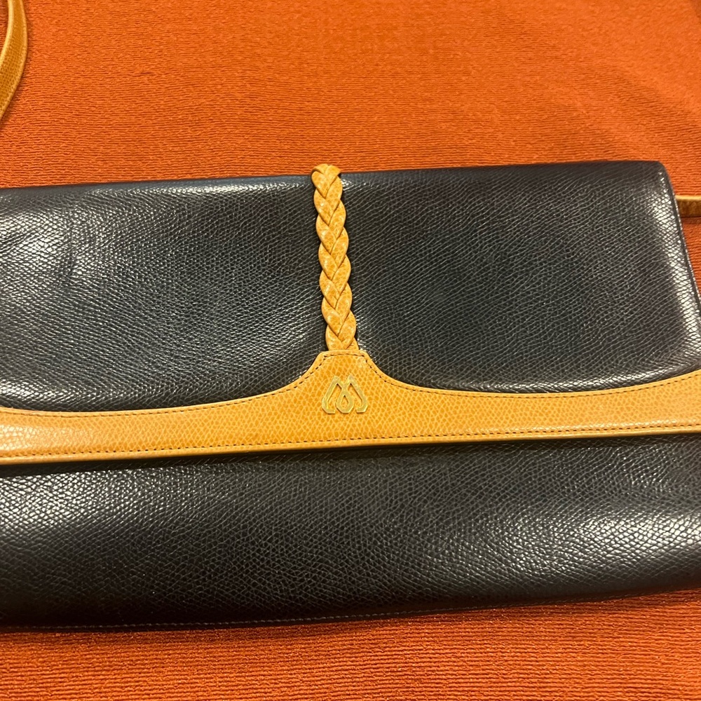 Morabito -Black and Tan Leather Shoulder Bag